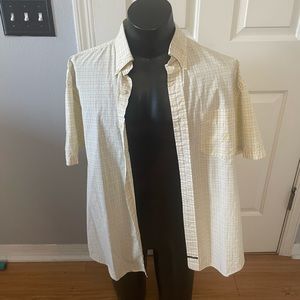 Men Nautica  Short Sleeved Sanded Poplin Yellow Shirt Size XL